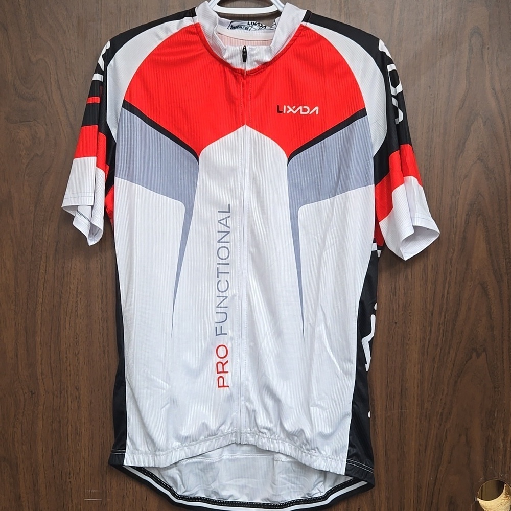 Lixada Size XL White Red Black Bicycle Racing Shirt